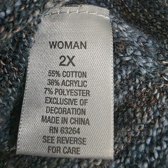 dressbarn Heathered Blue and Gray Hooded Cardigan - Picture 5 of 6